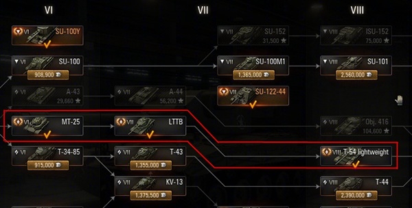 包括vii级的"lttb"和viii级的"t-54轻量化".