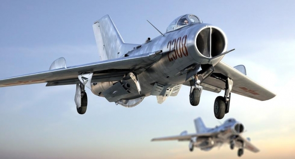 中国空军歼7战斗机抵达云南临沧机场待命_空中网军事频道