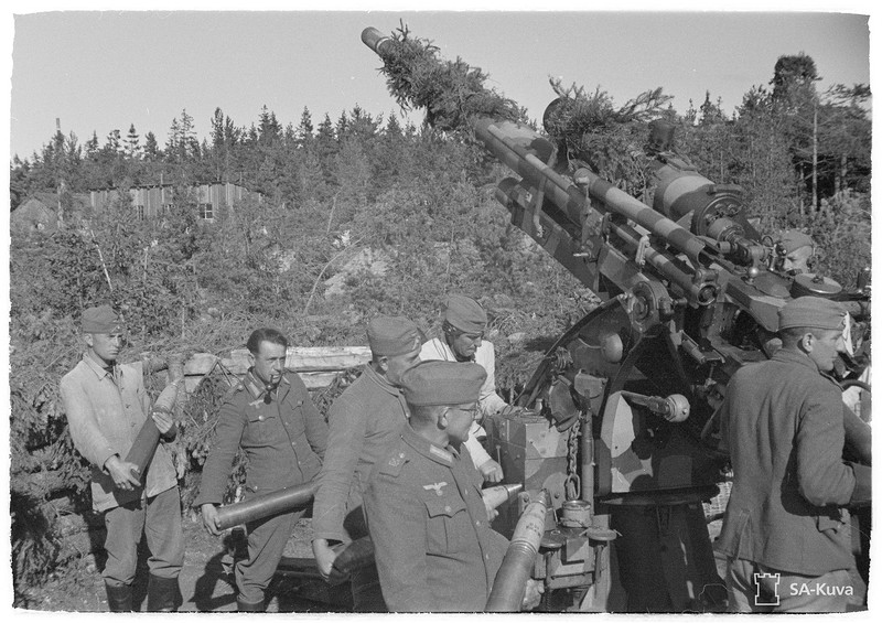 1943年9月德军239步兵师操作88mm防空炮的