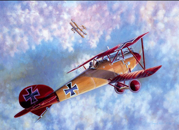 空战的鼻祖 里希特霍芬红男爵空战彩绘