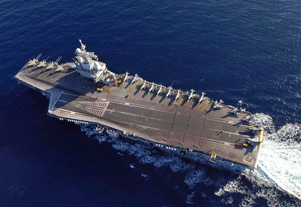 法国戴高乐号核动力航母训练_空中网军事频道