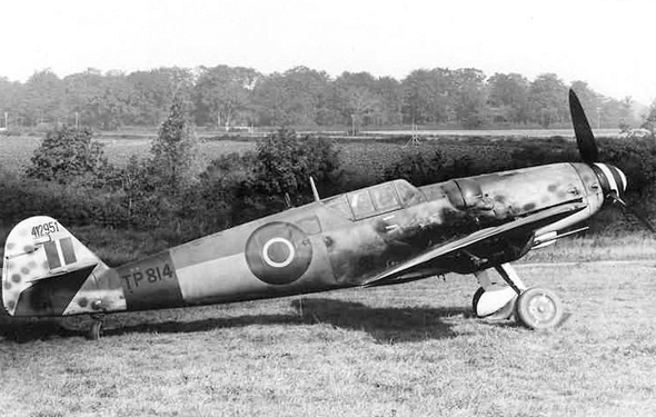 英军俘获的Bf.109战斗机