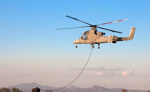 美国K-MAX无人直升机 专门执行外部吊挂任务