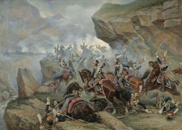 战争中的骑兵油画欣赏