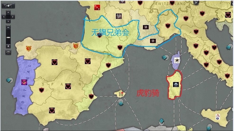 图3 虎豹骑凯旋撒丁岛 无旗兄弟会下海失踪迹